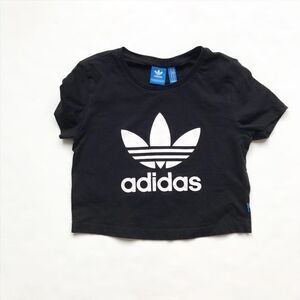 Adidas black trefoil boxy t-shirt EUC XS(6Y)